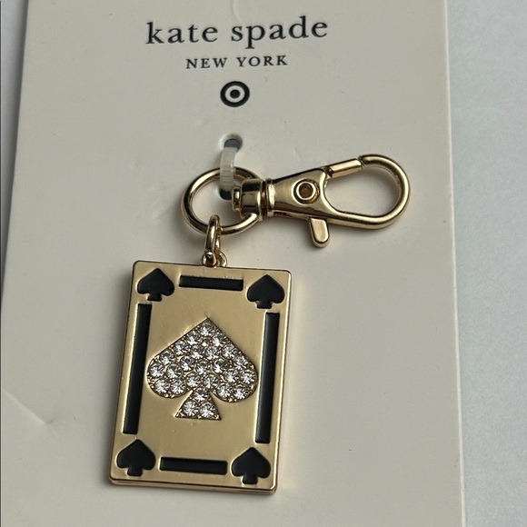 kate spade Accessories - Kate Spade x Target Gold and Black playing card Spade Bag Charm New